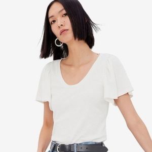 Rib Flutter Sleeve T-Shirt